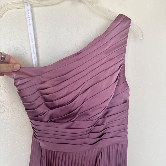 Azazie One-Shoulder Maxi Dress in Mauve - Picture 5 of 16